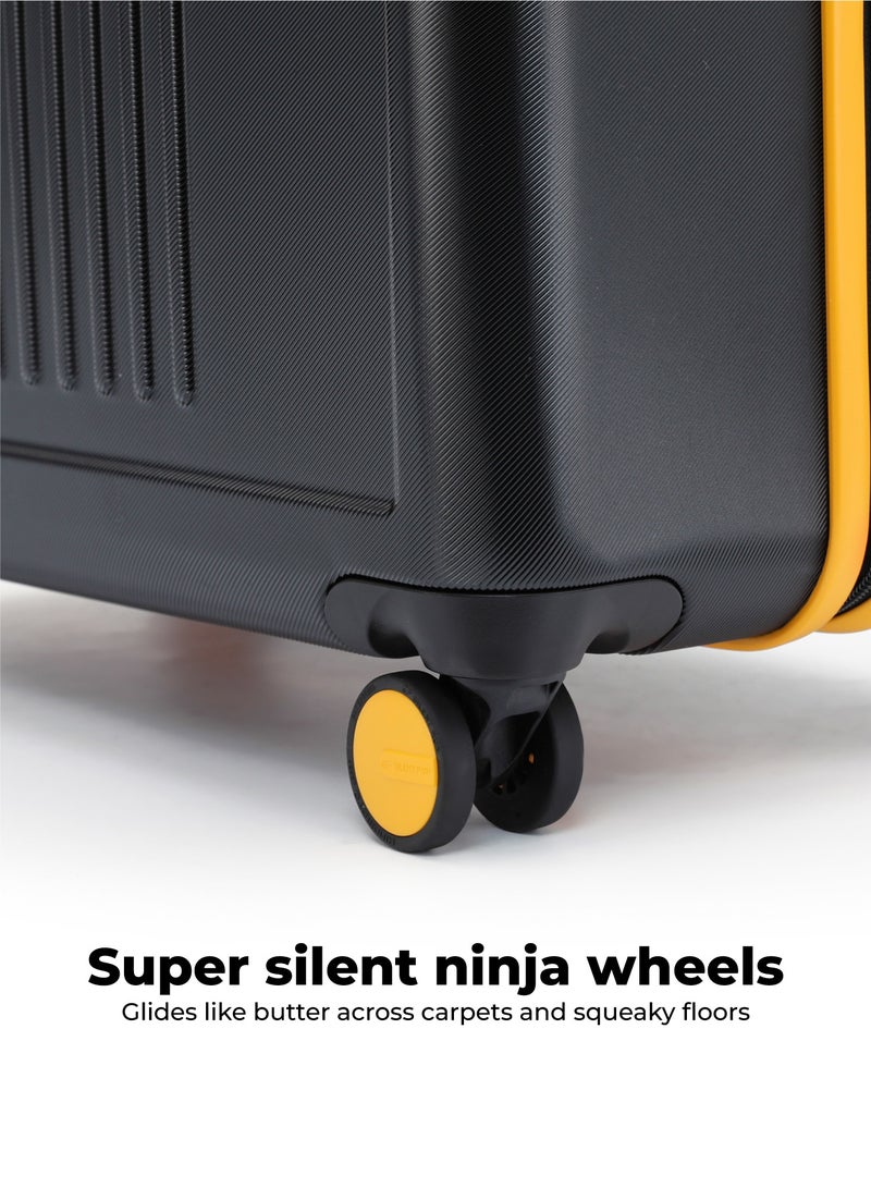 Mokobara The Transit Check-In Large Luggage - Polycarbonate Material | Crypto Sunray 2.0, Black - Image 4