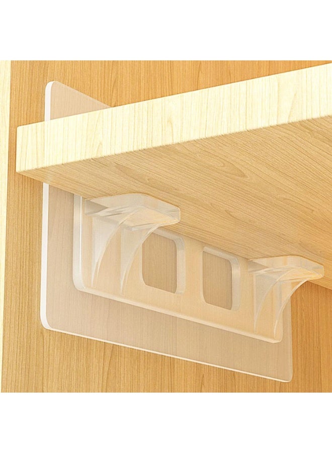 24 Pieces Adhesive Shelf Bracket, Double Row Reinforced Design Shelf Support Pegs for Shelves Kitchen Cabinet Book Closet - Image 1