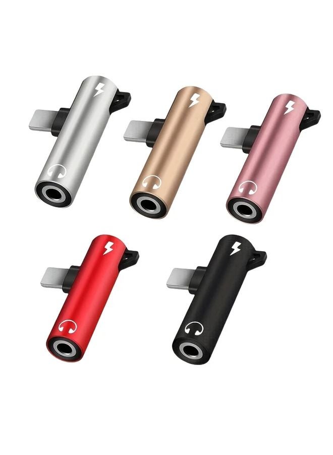 5pcs 3.5mm Audio and Type C to Lightning Adapter Dual Function Headphone Charging Converter - Image 2