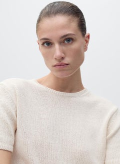 MANGO Short-Sleeved Knitted Cotton Sweater  - Image 3