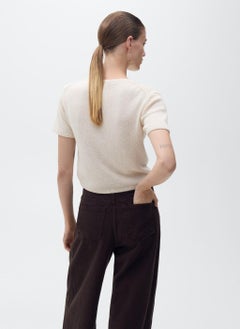 MANGO Short-Sleeved Knitted Cotton Sweater  - Image 2