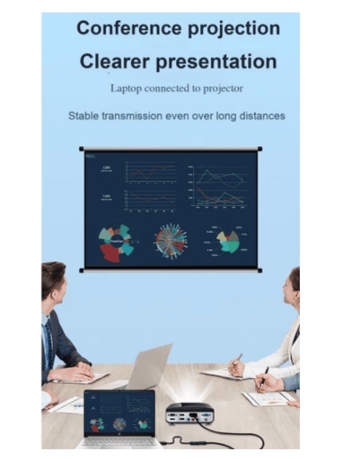 تي بي بردج كابل محول DisplayPort إلى HDMI (UHD) عالي الجودة، 1080 بكسل بتردد 240 هرتز، كابل مضفر نشط من DP إلى HDMI، متوافق مع الرسومات/سامسونج/سطح المكتب/الكمبيوتر الشخصي/EPSON/Sony - Image 4
