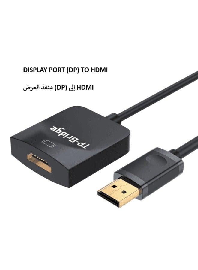 تي بي بردج كابل محول DisplayPort إلى HDMI (UHD) عالي الجودة، 1080 بكسل بتردد 240 هرتز، كابل مضفر نشط من DP إلى HDMI، متوافق مع الرسومات/سامسونج/سطح المكتب/الكمبيوتر الشخصي/EPSON/Sony - Image 1