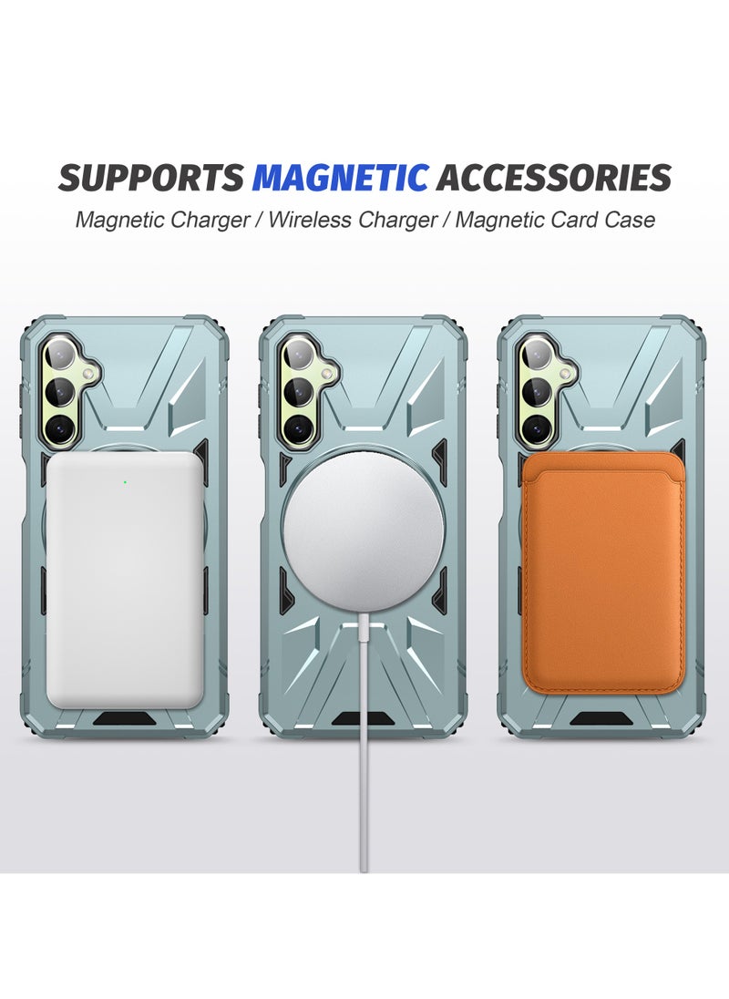 ICARLUS For Samsung Galaxy A55 5G Anti-fall TPU+PC Phone Cover with Metal Bracket Blue  - Image 4