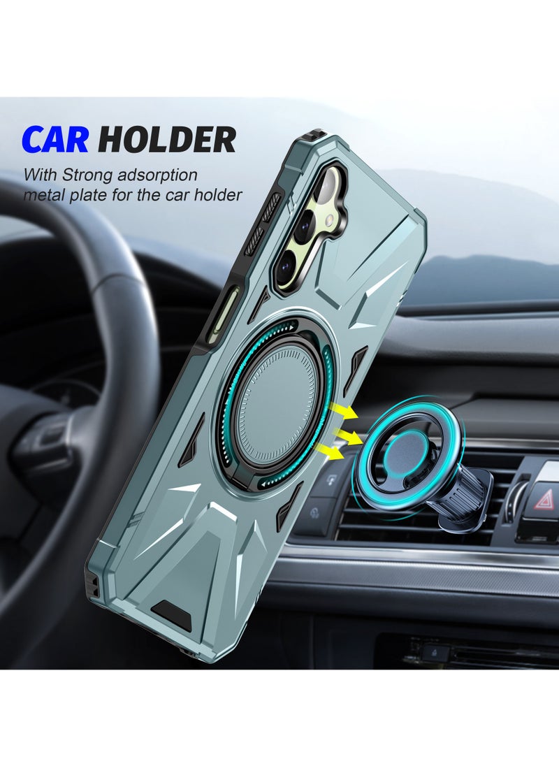 ICARLUS For Samsung Galaxy A55 5G Anti-fall TPU+PC Phone Cover with Metal Bracket Blue  - Image 2