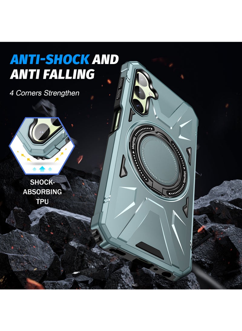 ICARLUS For Samsung Galaxy A55 5G Anti-fall TPU+PC Phone Cover with Metal Bracket Blue  - Image 5