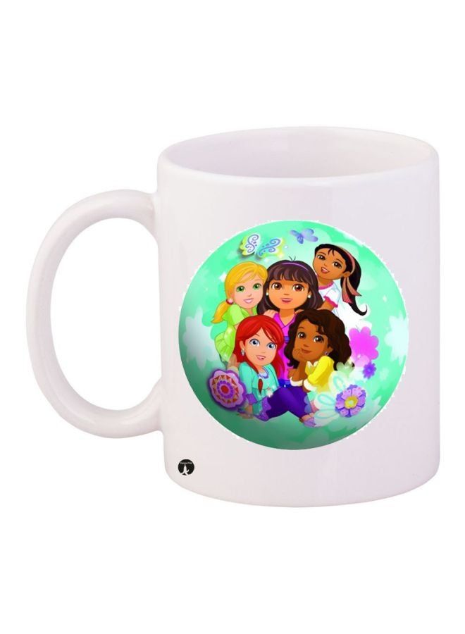 RKN Cartoon Printed Coffee Mug White/Green/Purple 11ounce - Image 2