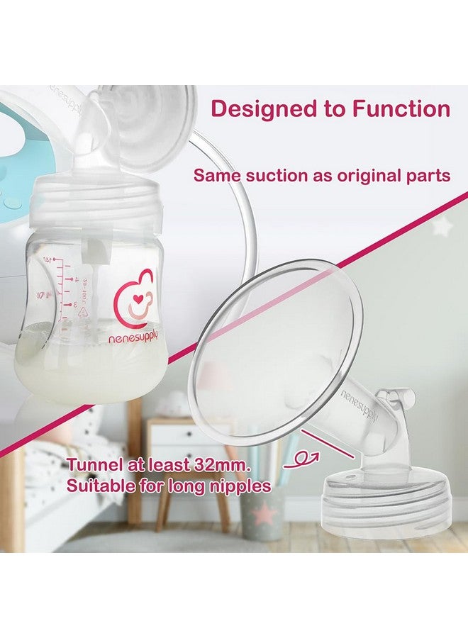 نينس سابلاي قطع غيار مضخة Nenesupply متوافقة مع مضخة الثدي Spectra S2 S1 9 Plus لاستبدال قطع غيار مضخة Spectra S2 وملحقاتها وشفة وصمام منقار البط مقاس 21 مم وأنابيب وزجاجات وحامي التدفق العكسي - Image 2