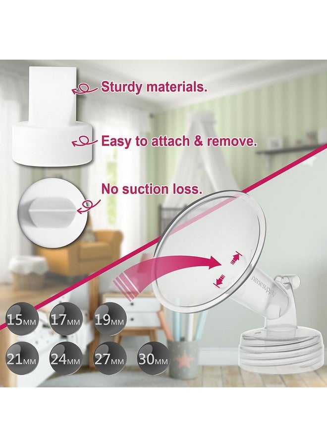 نينس سابلاي قطع غيار مضخة Nenesupply متوافقة مع مضخة الثدي Spectra S2 S1 9 Plus لاستبدال قطع غيار مضخة Spectra S2 وملحقاتها وشفة وصمام منقار البط مقاس 21 مم وأنابيب وزجاجات وحامي التدفق العكسي - Image 3