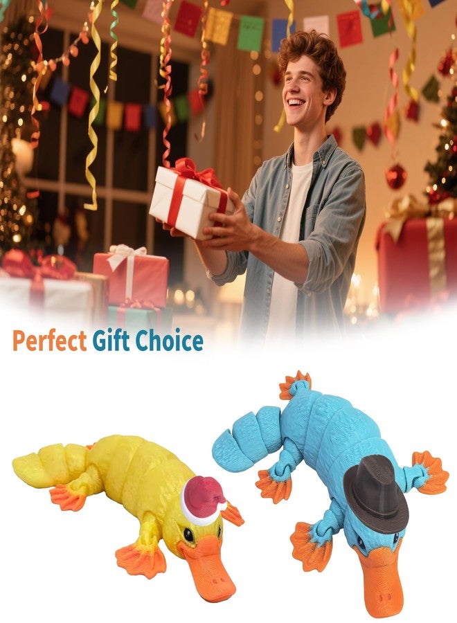 YOUNEEDFUL 2025 New 3D Printed Platypus,Multi-Colored 3D Printed Animals Articulated Model, Suitable for Car Decoration,Articulated Platypus Statue - Small - Portable (Blue, Small) - Image 4