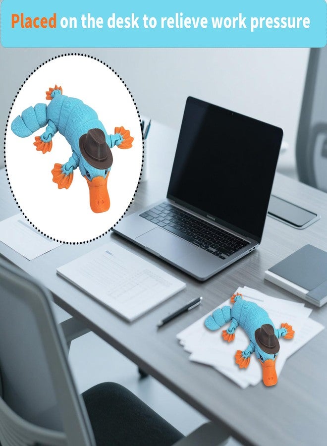 YOUNEEDFUL 2025 New 3D Printed Platypus,Multi-Colored 3D Printed Animals Articulated Model, Suitable for Car Decoration,Articulated Platypus Statue - Small - Portable (Blue, Small) - Image 3
