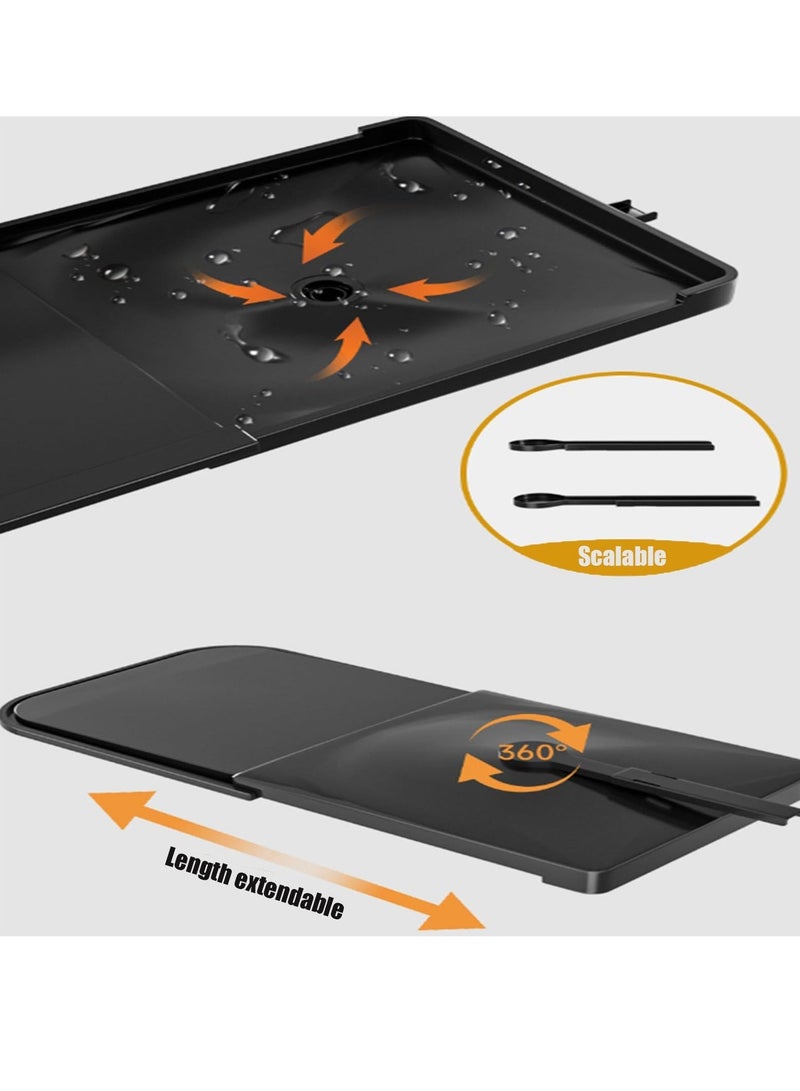 أنمي رف تجفيف الأطباق قابل للتوسيع والضبط، مع صينية تصريف (33-53.5 سم) ومصنوع من الفولاذ (أسود) - Image 5