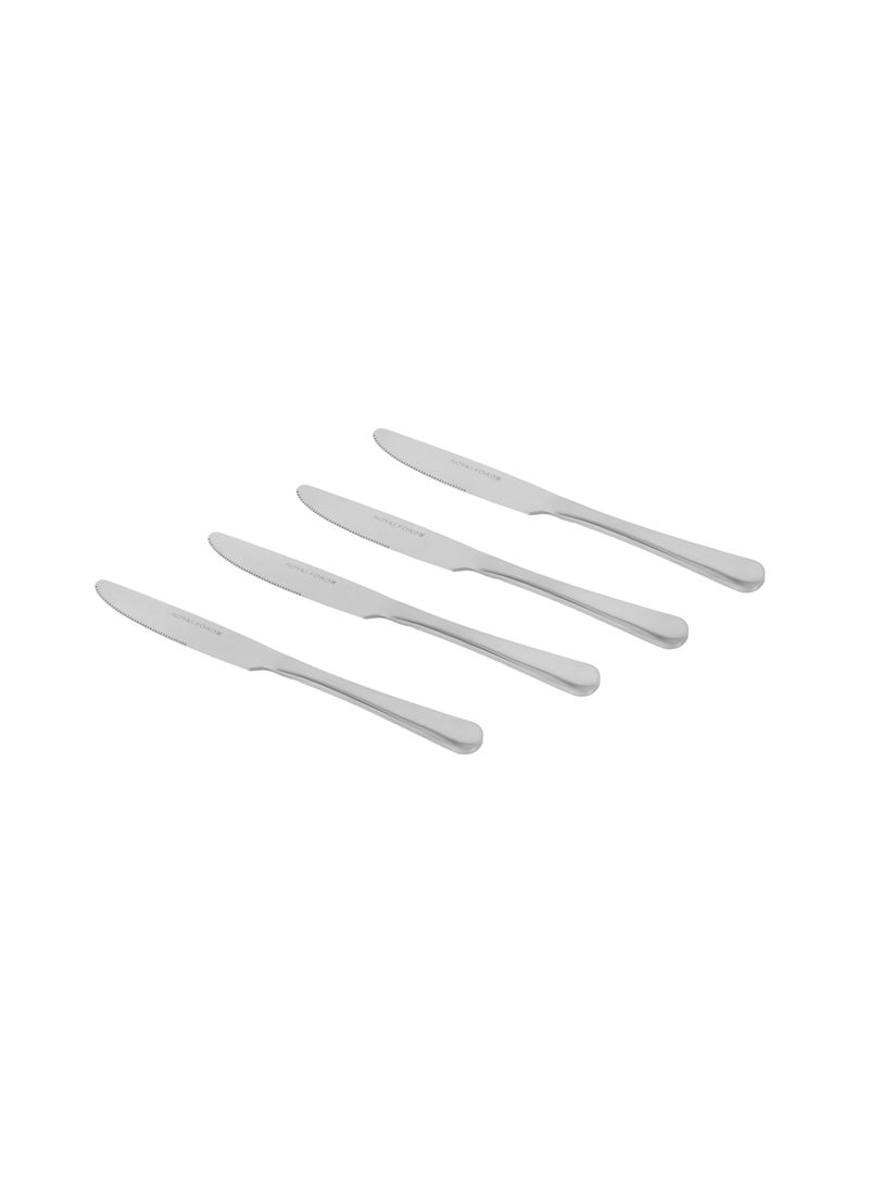 Royalford 4-piece Stainless Steel Table Knife- RF12545/ Stylish and Light-Weight/ 100% Food-Grade, Suitable for Dining Table Silver - Image 1