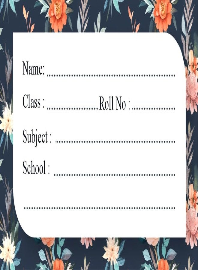 EYESHIV Floral Design School Label Sticker, Name Slip for Notebooks, 21 x 30 cm, Glossy Vinyl | 60 Pices, 60 Labels - Image 1