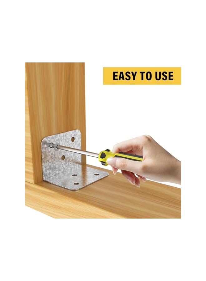 promass 20 Pcs Metal Corner Braces, 1.5 in L Brackets for Wood (with Screws), 90° Wide Corner Patterned Metal Corner Bracket for Wood Furniture Bed Chair(Silver) - Image 3