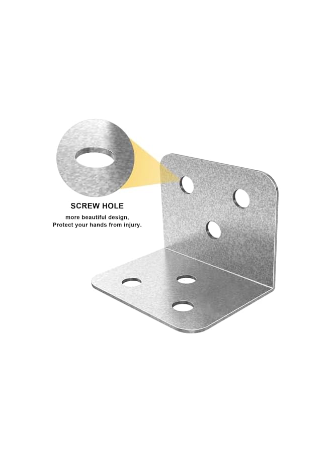 promass 20 Pcs Metal Corner Braces, 1.5 in L Brackets for Wood (with Screws), 90° Wide Corner Patterned Metal Corner Bracket for Wood Furniture Bed Chair(Silver) - Image 5