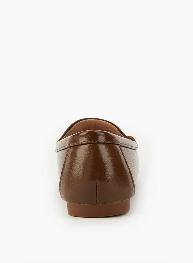 Flora Bella By Shoexpress Solid Slip-On Loafers with Metallic Accent