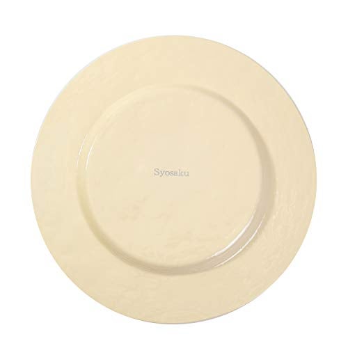Syosaku Japanese Urushi Glass Dinner Plate Φ12.5-inch Light Beige with Gold Leaf, Dishwasher Safe - Image 5