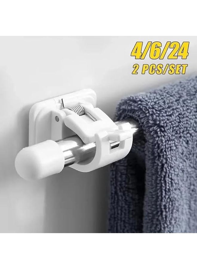 24 حزمة من مشابك قضيب الستارة البيضاء القابلة للتعديل ذاتية اللصق، خطافات حائط لا تحتاج إلى حفر - Image 4