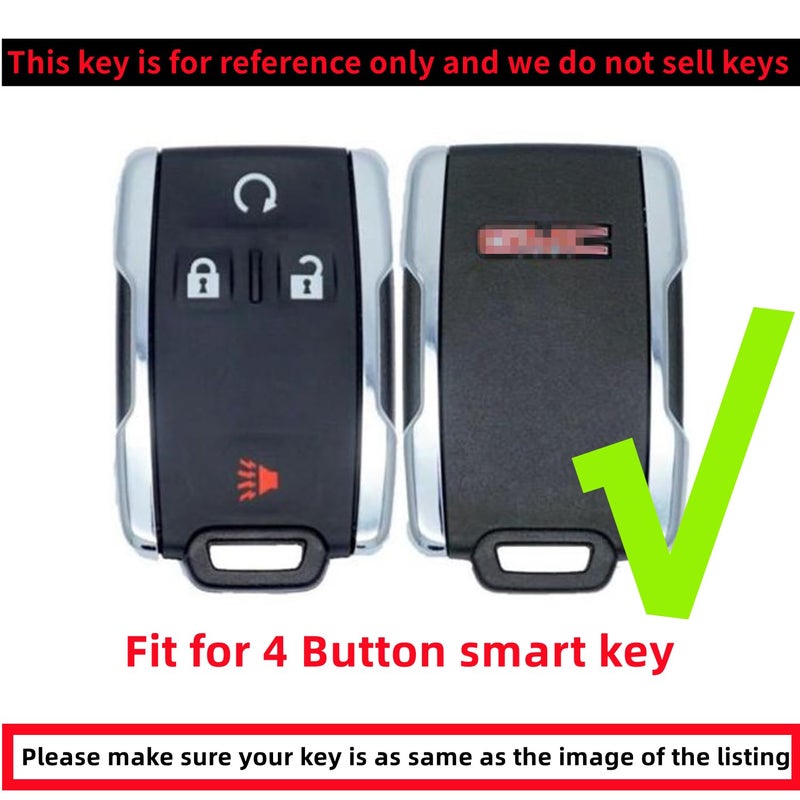 REPROTECTING Silicone Rubber Key Fob Cover Compatible with 2012-2021 Chevrolet Colorado Silverado 1500 2500HD 3500HD Suburban Tahoe GMC Canyon Sierra 2500 HD 1500 3500 HD Yukon XL (Black Black) - Image 3