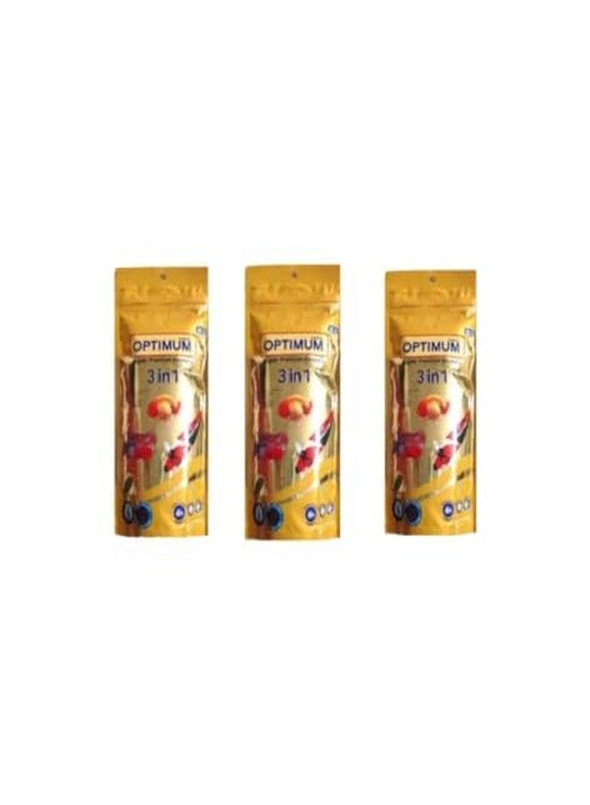THE BRREED Optimum All Life Stages Pellet, 3-in-1 100 g (Pack of 3) Fish Food - Image 1