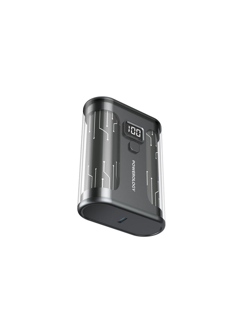 Powerology Crystalline Series Powerbank 10000mAh PD 35W - Transparent/Grey  - Image 3