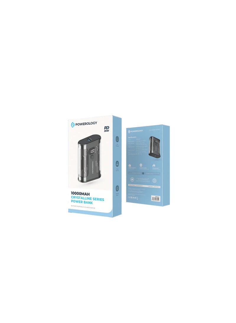 Powerology Crystalline Series Powerbank 10000mAh PD 35W - Transparent/Grey  - Image 2