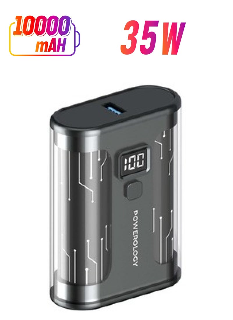 Powerology Crystalline Series Powerbank 10000mAh PD 35W - Transparent/Grey  - Image 1
