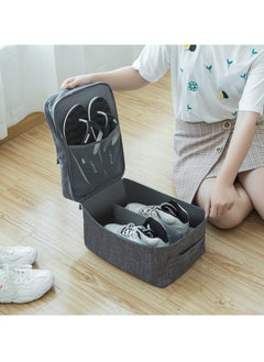 XiuWoo 2 Pack Portable Flying Carryon Shoe Luggage, Shoes Storage Organizer, Multipurpose Travelling Shoe Holder Storage Bag, Footwear Organizer Pouch, Travel Shoe Bags for 3 Pair of Shoes with Handle  - Image 4
