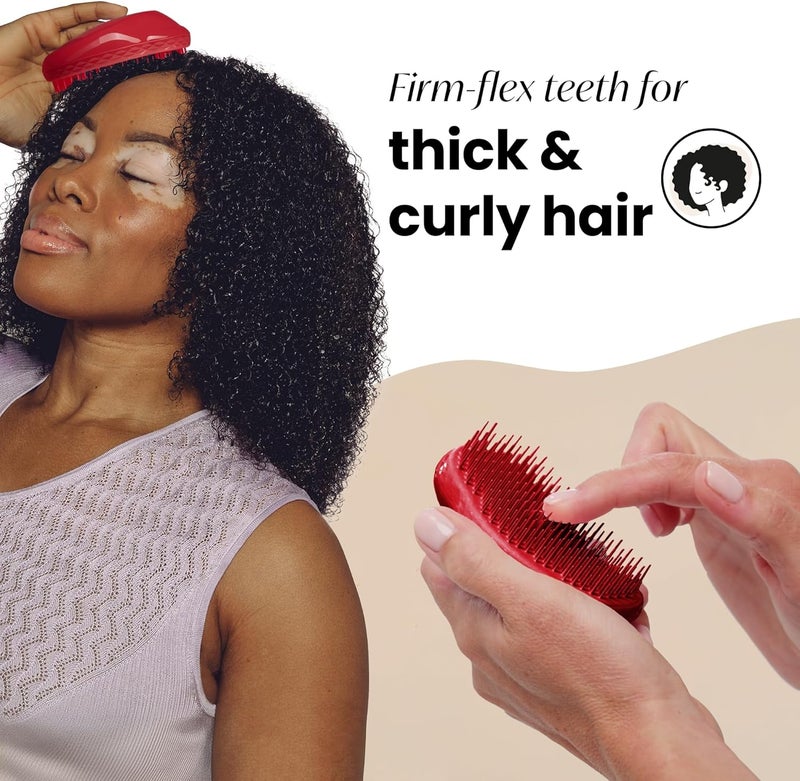 TANGLE TEEZER , Thick and Curly Detangling Hairbrush, Salsa Red - Image 3