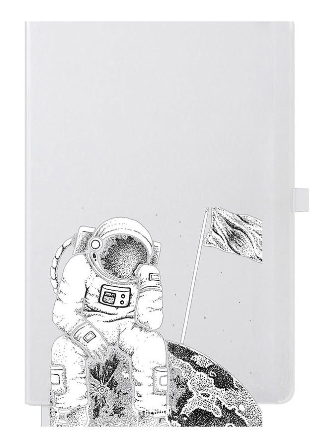 Theodor Designer A5 Thick White Hardcover Notebook Astronaut - Image 1