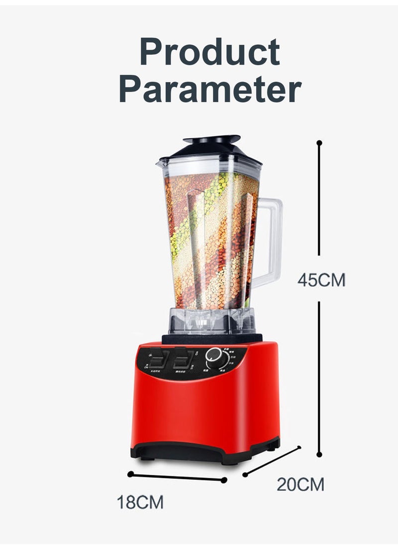 sokany - 5-Speeds Power Crush Machine Multi-Function Countertop Blender Ice Shaver Food Grinder Juicer 2.5L Red - Image 1