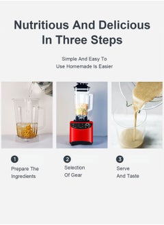 sokany 5-Speeds Power Crush Machine Multi-Function Countertop Blender Ice Shaver Food Grinder Juicer 2.5L Red  - Image 4
