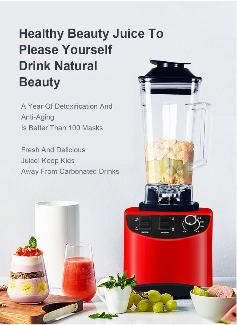 sokany - 5-Speeds Power Crush Machine Multi-Function Countertop Blender Ice Shaver Food Grinder Juicer 2.5L Red - Image 1