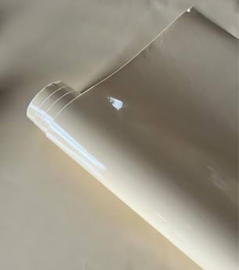 ERATO Glossy Wallpaper Peel & Stick Vinyl Contact Paper Self Adhesive Wallpaper for Kitchen Cabinets Furniture Countertop Removable Waterproof Wallpaper (Beige Glossy, 2 Feet x 5 Feet) - Image 1