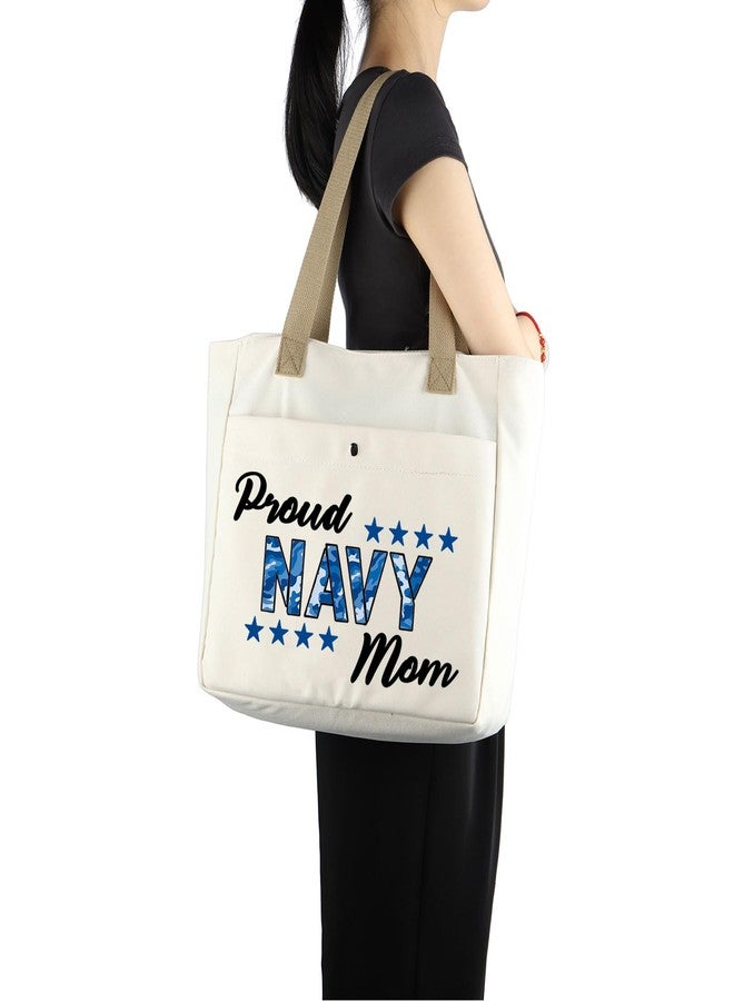 MBMSO Proud Navy Mom Tote Beach Bag Navy Mom Gifts for Women Military Mom Gifts Navy Sailor Gift Navy Deployment Gift for Mom (Navy Mom TOTE), Large - Image 2