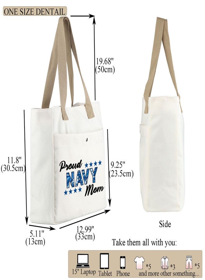 MBMSO Proud Navy Mom Tote Beach Bag Navy Mom Gifts for Women Military Mom Gifts Navy Sailor Gift Navy Deployment Gift for Mom (Navy Mom TOTE), Large - Image 4