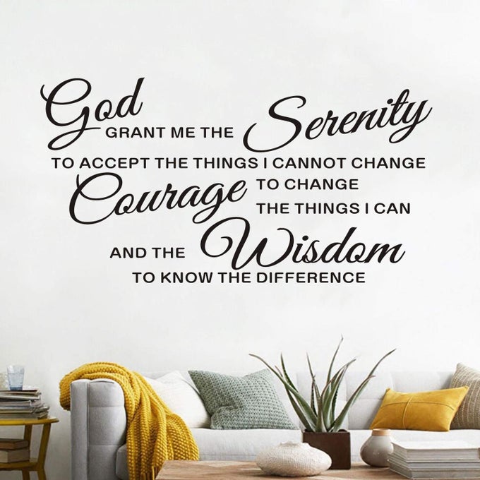 PRAYER WALL DECOR INSPIRATIONAL WALL DECALS FOR LIVING ROOM QUOTES BATHROOM FAMILY CHRISTIAN BIBLE VERSE FAITH BIBLICAL JESUS HOME ART DECOR VINYL STICKERS GOD GRANT SERENITY PRAYER 21X11