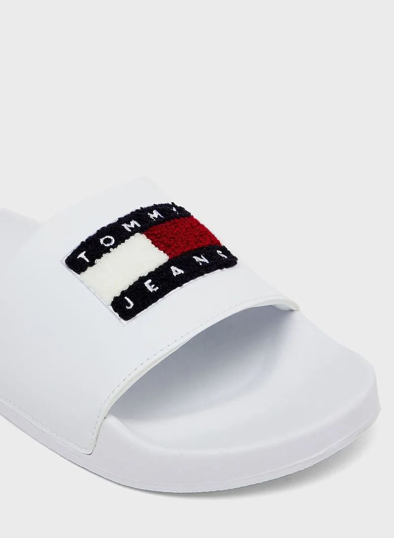 TOMMY JEANS Towelling Logo Slides