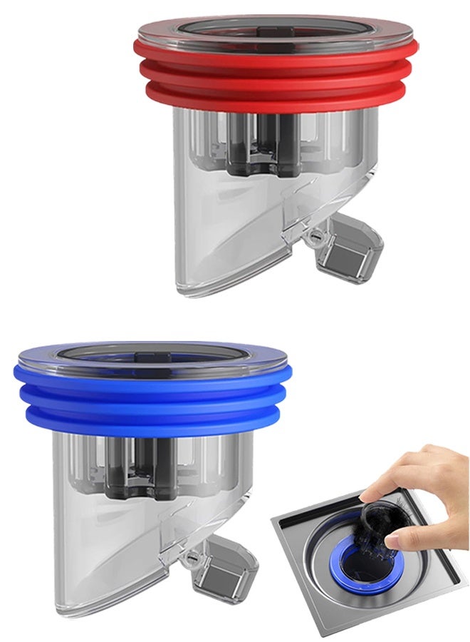 2 PCS 1.3''-1.77'' Plastic and Silicone Drain Backflow Preventer, Anti-Odor Floor Drain Stopper Sewer Core Plug, Deodorizing Shower Drain Valve for Bathroom & Kitchen Use - Image 1