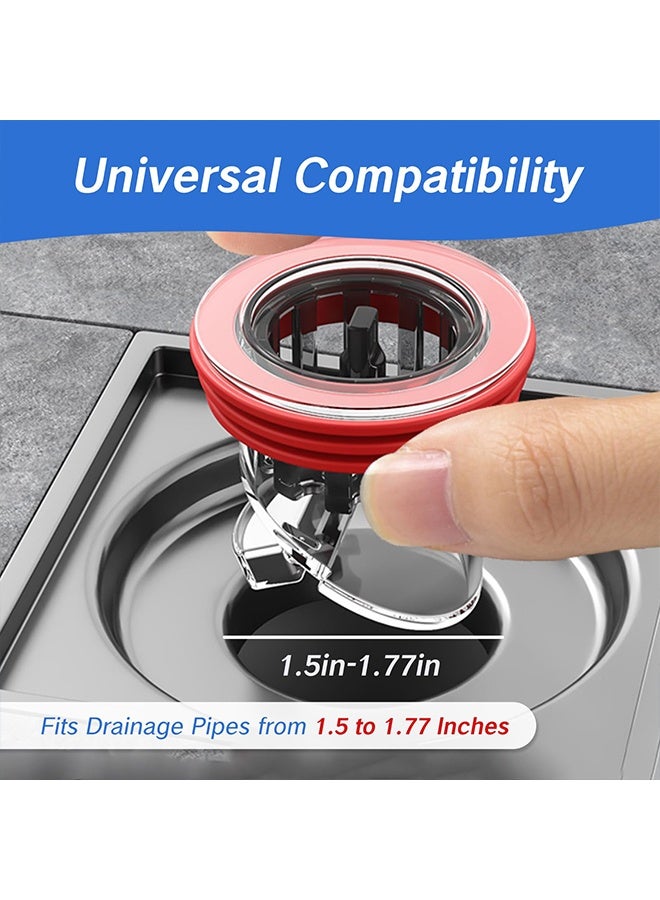 2 PCS 1.3''-1.77'' Plastic and Silicone Drain Backflow Preventer, Anti-Odor Floor Drain Stopper Sewer Core Plug, Deodorizing Shower Drain Valve for Bathroom & Kitchen Use - Image 4