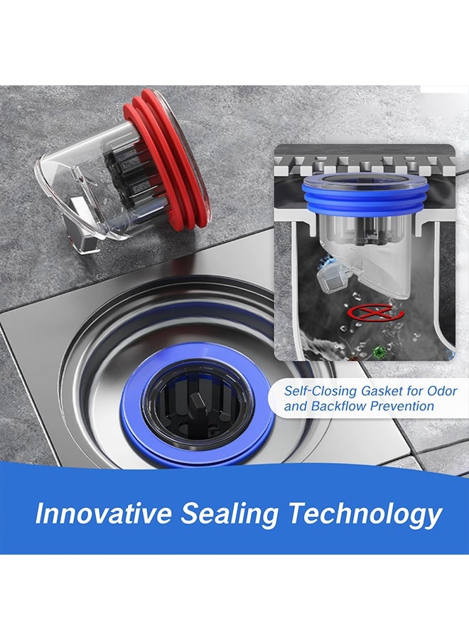 2 PCS 1.3''-1.77'' Plastic and Silicone Drain Backflow Preventer, Anti-Odor Floor Drain Stopper Sewer Core Plug, Deodorizing Shower Drain Valve for Bathroom & Kitchen Use - Image 3