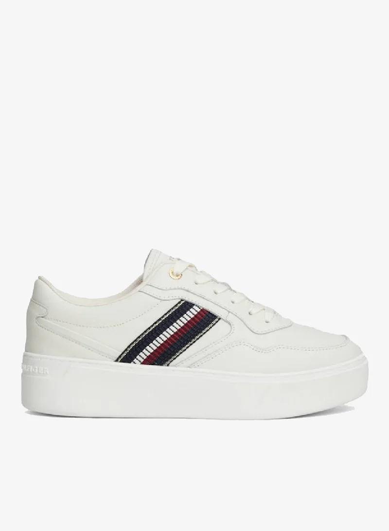 TOMMY HILFIGER Signature Tape Leather Flatform Sneakers