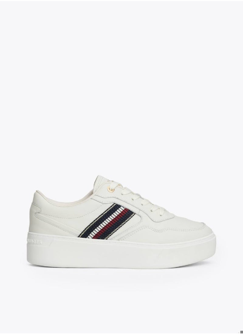Women's Signature Tape Leather Flatform Trainers - Leather, Beige - pzsku/ZD416EC1A42FDD4089631Z/45/_/1738742088/c487afbf-9c50-4fd5-83ef-6fcc1b421dc2