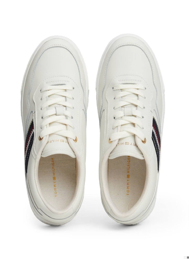 Women's Signature Tape Leather Flatform Trainers - Leather, Beige - pzsku/ZD416EC1A42FDD4089631Z/45/_/1738742121/3323986c-9d8d-4723-973c-6e799caaf0a0