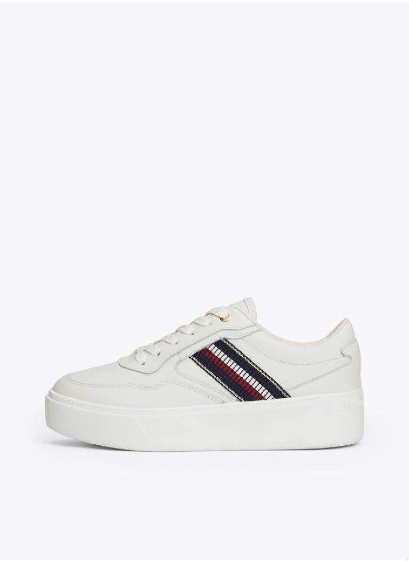 Women's Signature Tape Leather Flatform Trainers - Leather, Beige - pzsku/ZD416EC1A42FDD4089631Z/45/_/1738742123/08d4a06c-ce90-42b4-a705-f971b2a30d1a