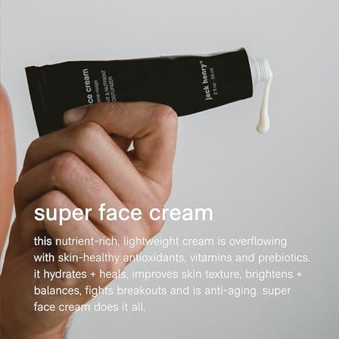 Jack Henry Super Face Cream - Lightly Scented Lightweight Hydrating Facial Moisturizer for Men & Women - Suitable for All Skin Types - Organic & Plant-Based (2 oz) - Image 5