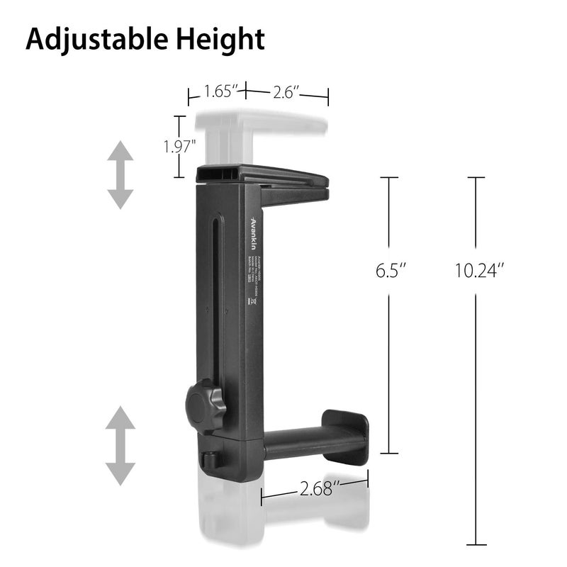 NEETTO HS906 Headphone Stand & Hanger 2 in 1, Above & Under Desk Gaming Headset Holder Mount Hook with Height Adjustable & Rotating Clamp, Earphone Rack with Cable Clip - Image 4