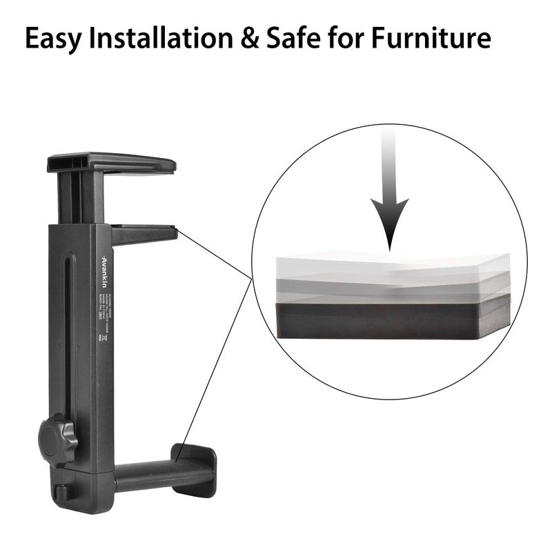 NEETTO HS906 Headphone Stand & Hanger 2 in 1, Above & Under Desk Gaming Headset Holder Mount Hook with Height Adjustable & Rotating Clamp, Earphone Rack with Cable Clip - Image 5