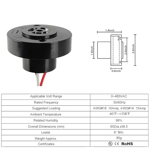 GBAYSA 8 Pack Photocell Light Sensor,Locking Style Photo Sensor Receptacle,Photo Control Base Light Sensor Switch for Street Garden Outdoor Light - Image 3
